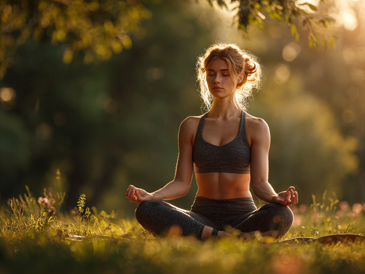 Grupo de personas practicando yoga al aire libre